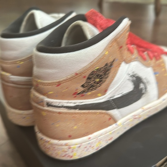 JORDAN 1 MID SE 'BRUSHSTROKE PAINT SPLATTER - Men's 8 - Picture 10 of 13